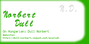 norbert dull business card